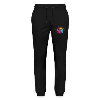 Multicolored butterfly - Stanley/Stella Mover Unisex Organic Jogging Trousers - black - Front - Marisol (170cm) & Nik (191cm)