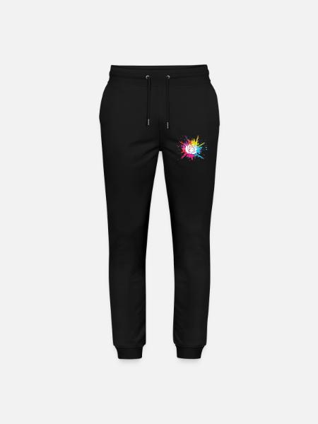 Weiße Blume und mehrfarbige Explosion - Stanley/Stella Unisex Bio Jogginghose Mover - Schwarz