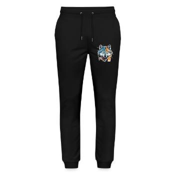 Geometric Wolf Head - Stanley/Stella Mover Unisex Organic Jogging Trousers - black - Front - Marisol (170cm) & Nik (191cm)