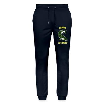 Lebensstil der Fischerei - Stanley/Stella Unisex Bio Jogginghose Mover  - Navy - Vorne - Marisol (170cm) & Nik (191cm)