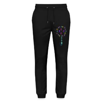 Fleur d'amour numéro 2. - Pantalon de jogging bio MOVER Stanley/Stella unisexe - noir - Devant - Marisol (170cm) & Nik (191cm)