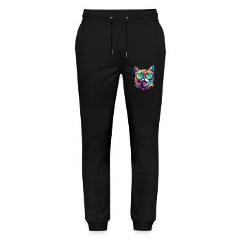 Chat fou - Pantalon de jogging bio MOVER Stanley/Stella unisexe - noir - Devant - Marisol (170cm) & Nik (191cm)