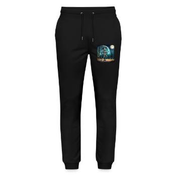 Mysterious Skeleton in Hat and Jacket - Stanley/Stella Mover Unisex Organic Jogging Trousers - black - Front - Marisol (170cm) & Nik (191cm)