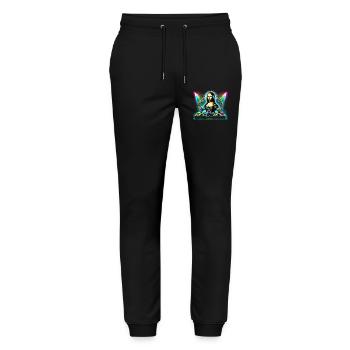 DJ Mona Lisa – Funky Renaissance Party Design - Stanley/Stella Unisex Bio Jogginghose Mover  - Schwarz - Vorne - Marisol (170cm) & Nik (191cm)