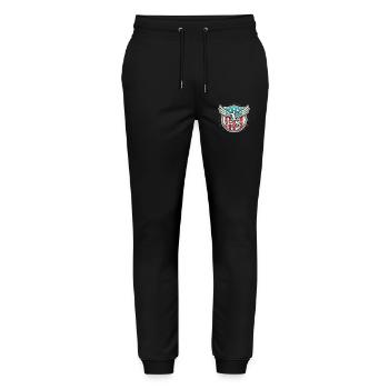 USA Fußball Abzeichen mit Flügeln Design - Stanley/Stella Unisex Bio Jogginghose Mover  - Schwarz - Vorne - Marisol (170cm) & Nik (191cm)