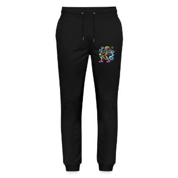 Reggae Vibes Cartoon Smoke Art - Stanley/Stella Mover Unisex Organic Jogging Trousers - black - Front - Marisol (170cm) & Nik (191cm)