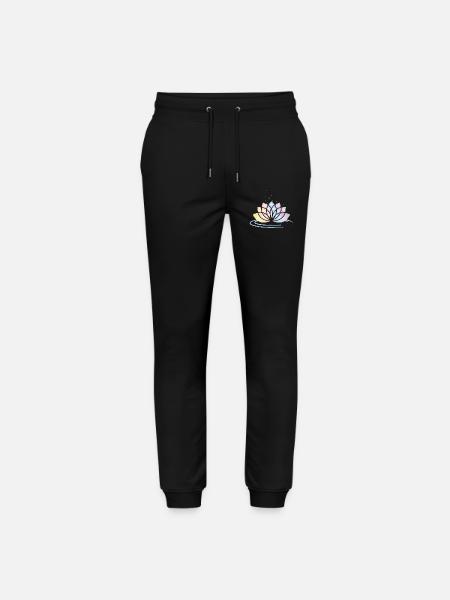 Stylized Pastel Flower Symbol with Water - Stanley/Stella Mover Unisex Organic Jogging Trousers - black
