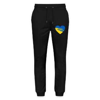 Ukraine Heart - Stanley/Stella Mover Unisex Organic Jogging Trousers - black - Front - Marisol (170cm) & Nik (191cm)