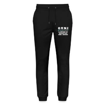 UFO - Stanley/Stella Mover Unisex Organic Jogging Trousers - black - Front - Marisol (170cm) & Nik (191cm)