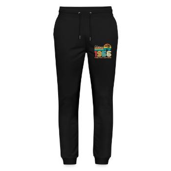 1956 Vintage 1956 Retro Birthday Gift - Stanley/Stella Mover Unisex Organic Jogging Trousers - black - Front - Marisol (170cm) & Nik (191cm)