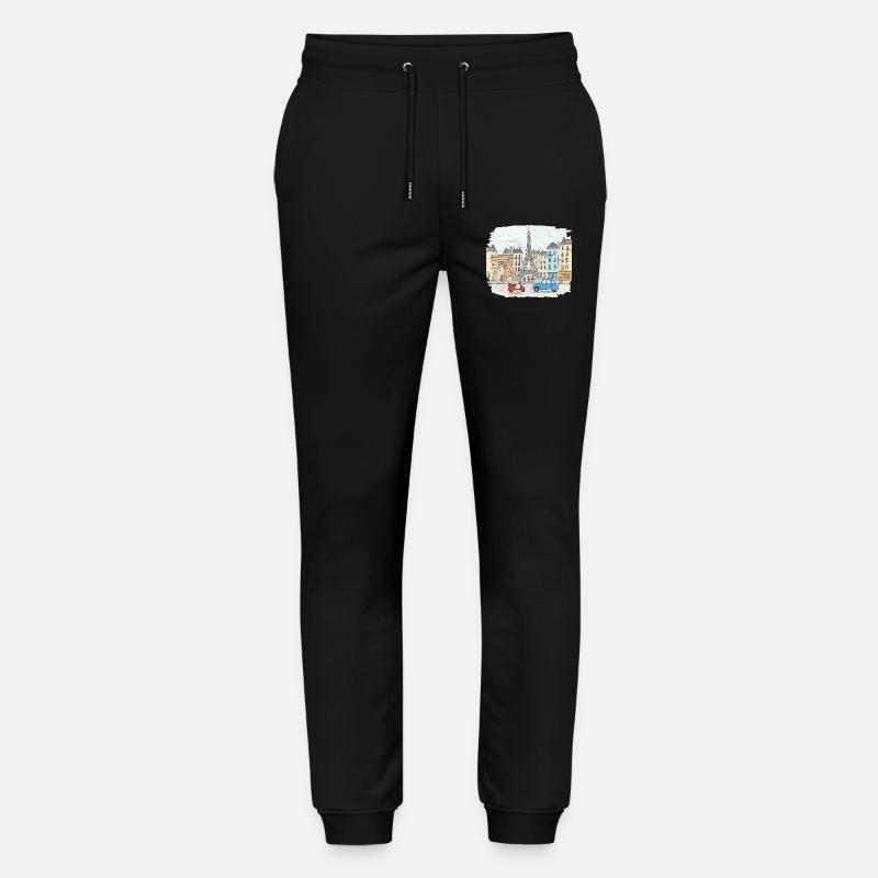 Pariser Stadtsilhouette Eiffelturm Cartoon-Kunst - Stanley/Stella Unisex Bio Jogginghose Mover  - Schwarz