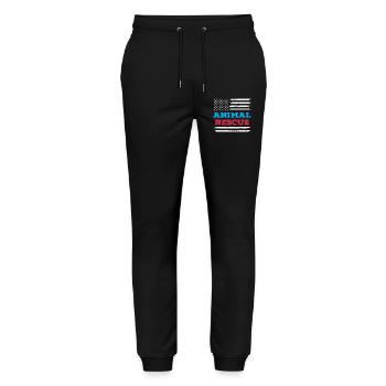 American Flag Animal Rescue Volunteer Shelter - Stanley/Stella Mover Unisex Organic Jogging Trousers - black - Front - Marisol (170cm) & Nik (191cm)