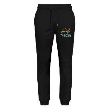 Teneriffa 2026 - Stanley/Stella Unisex Bio Jogginghose Mover  - Schwarz - Vorne - Marisol (170cm) & Nik (191cm)