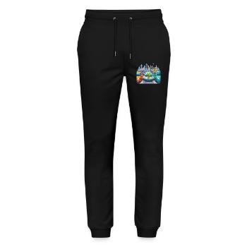 Des extraterrestres dans la circulation urbaine - Pantalon de jogging bio MOVER Stanley/Stella unisexe - noir - Devant - Marisol (170cm) & Nik (191cm)