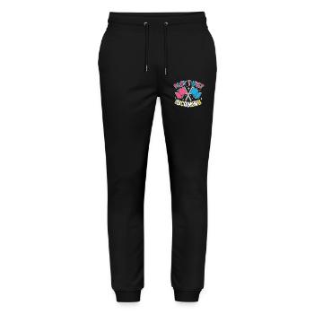 Geschlechter-Enthüllung Plot-Twist – Team Pink Team - Stanley/Stella Unisex Bio Jogginghose Mover  - Schwarz - Vorne - Marisol (170cm) & Nik (191cm)