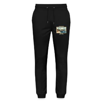 Dänemark Aarhus Vintage Reisemarke - Stanley/Stella Unisex Bio Jogginghose Mover  - Schwarz - Vorne - Marisol (170cm) & Nik (191cm)