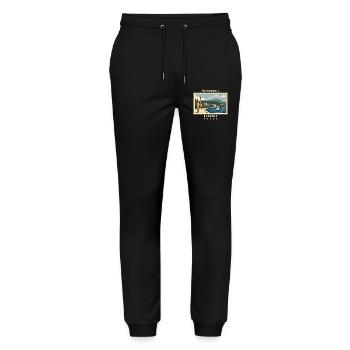 Österreich Bregenz Vintage Reisemarke - Stanley/Stella Unisex Bio Jogginghose Mover  - Schwarz - Vorne - Marisol (170cm) & Nik (191cm)