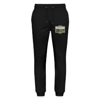 Schweiz Bern Vintage Reisemarke - Stanley/Stella Unisex Bio Jogginghose Mover  - Schwarz - Vorne - Marisol (170cm) & Nik (191cm)