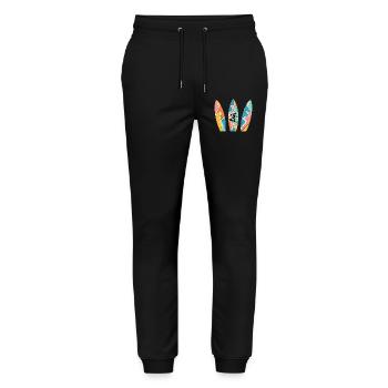 HOZGOR Retro Boards - Stanley/Stella Mover Unisex Organic Jogging Trousers - black - Front - Marisol (170cm) & Nik (191cm)