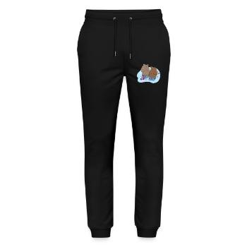 Capybaras verliebt - Stanley/Stella Unisex Bio Jogginghose Mover  - Schwarz - Vorne - Marisol (170cm) & Nik (191cm)