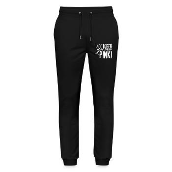 Im Oktober tragen wir Pink - Stanley/Stella Unisex Bio Jogginghose Mover  - Schwarz - Vorne - Marisol (170cm) & Nik (191cm)