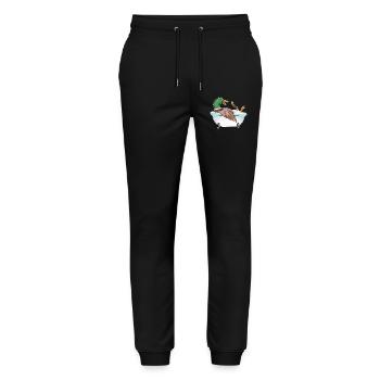 Duck Bathing Bathtub - Stanley/Stella Mover Unisex Organic Jogging Trousers - black - Front - Marisol (170cm) & Nik (191cm)