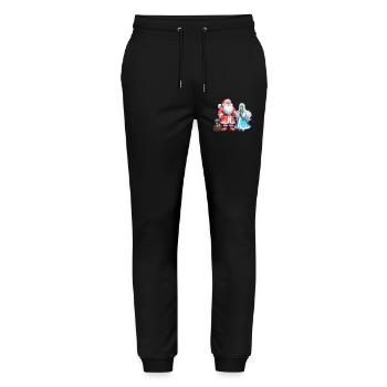 Ded Moroz Snegurotschka russischer Weihnachtsmann - Stanley/Stella Unisex Bio Jogginghose Mover  - Schwarz - Vorne - Marisol (170cm) & Nik (191cm)