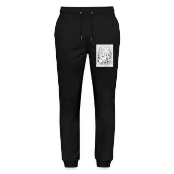 Geometrische Natur - Stanley/Stella Unisex Bio Jogginghose Mover  - Schwarz - Vorne - Marisol (170cm) & Nik (191cm)