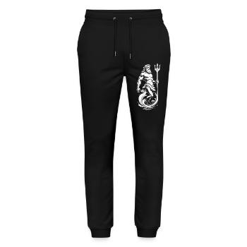 Poseidon, Gott des Meeres. - Stanley/Stella Unisex Bio Jogginghose Mover  - Schwarz - Vorne - Marisol (170cm) & Nik (191cm)