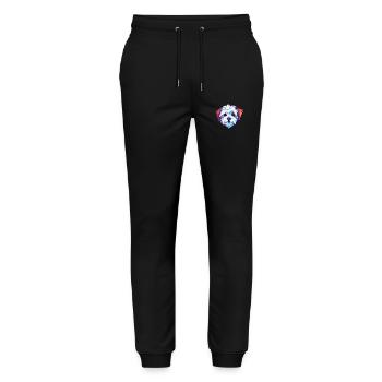 Chien maltais race aquarelle dessin animé Kawaii Colorf - Pantalon de jogging bio MOVER Stanley/Stella unisexe - noir - Devant - Marisol (170cm) & Nik (191cm)