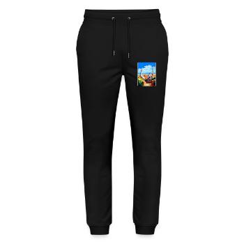 Barcelona Spain Vintage Travel Poster Souvenir WPA - Stanley/Stella Mover Unisex Organic Jogging Trousers - black - Front - Marisol (170cm) & Nik (191cm)