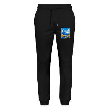 Skandinavische Berge Schweden Reiseposter WPA - Stanley/Stella Unisex Bio Jogginghose Mover  - Schwarz - Vorne - Marisol (170cm) & Nik (191cm)