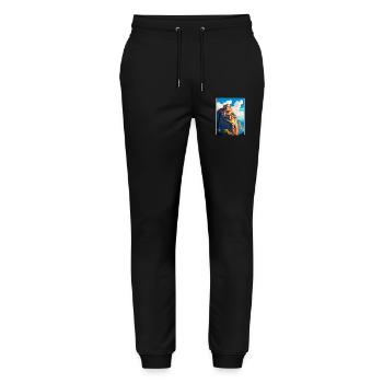 Météores Grèce Vintage Voyage Poster Souvenir WPA - Pantalon de jogging bio MOVER Stanley/Stella unisexe - noir - Devant - Marisol (170cm) & Nik (191cm)