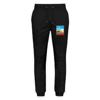 Athens Greece Vintage Travel Poster WPA Souvenir - Stanley/Stella Mover Unisex Organic Jogging Trousers - black - Front - Marisol (170cm) & Nik (191cm)