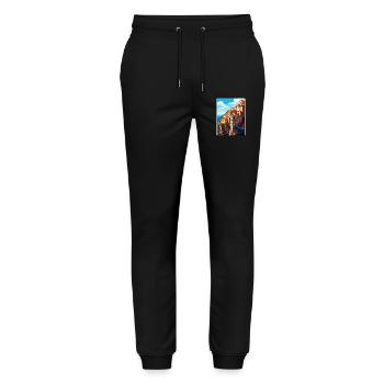 Cuenca Spain Vintage Travel Poster WPA Souvenir - Stanley/Stella Mover Unisex Organic Jogging Trousers - black - Front - Marisol (170cm) & Nik (191cm)