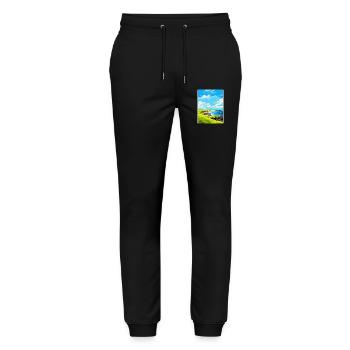 Isle Of Sanday Schottland UK Vintage Reiseposter - Stanley/Stella Unisex Bio Jogginghose Mover  - Schwarz - Vorne - Marisol (170cm) & Nik (191cm)