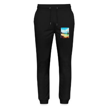 Isle Of Lewis Schottland Vereinigtes Königreich Vintage Reiseposter - Stanley/Stella Unisex Bio Jogginghose Mover  - Schwarz - Vorne - Marisol (170cm) & Nik (191cm)