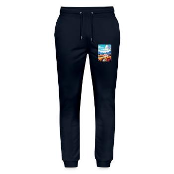 Cairngorms Schottland Vereinigtes Königreich Reiseposter Souvenir WPA - Stanley/Stella Unisex Bio Jogginghose Mover  - Navy - Vorne - Marisol (170cm) & Nik (191cm)