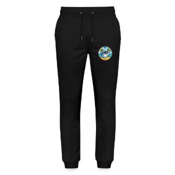 Dolphin Funny Cartoon Summer Beach Sunglasses Cool - Stanley/Stella Mover Unisex Organic Jogging Trousers - black - Front - Marisol (170cm) & Nik (191cm)