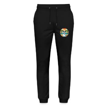 Parson Russell Terrier Dog Breed Cartoon Beach - Stanley/Stella Mover Unisex Organic Jogging Trousers - black - Front - Marisol (170cm) & Nik (191cm)