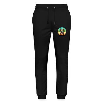 German Shepherd Dog Breed Cartoon Sunglasses Beach - Stanley/Stella Mover Unisex Organic Jogging Trousers - black - Front - Marisol (170cm) & Nik (191cm)