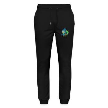 Peacock Funny Cartoon Character Headphone Music - Stanley/Stella Mover Unisex Organic Jogging Trousers - black - Front - Marisol (170cm) & Nik (191cm)