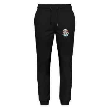 Schaf Lustige Zeichentrickfigur Kopfhörer Musik - Stanley/Stella Unisex Bio Jogginghose Mover  - Schwarz - Vorne - Marisol (170cm) & Nik (191cm)