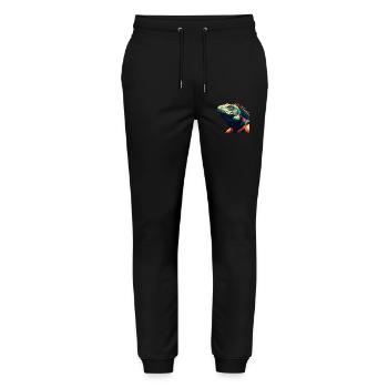 Iguana Cartoon Character Colorful Pet Animal - Stanley/Stella Mover Unisex Organic Jogging Trousers - black - Front - Marisol (170cm) & Nik (191cm)