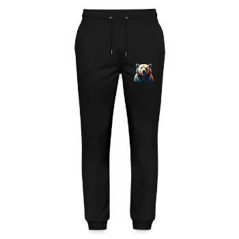 Eisbär Zeichentrickfigur Buntes Haustier Tier - Stanley/Stella Unisex Bio Jogginghose Mover  - Schwarz - Vorne - Marisol (170cm) & Nik (191cm)