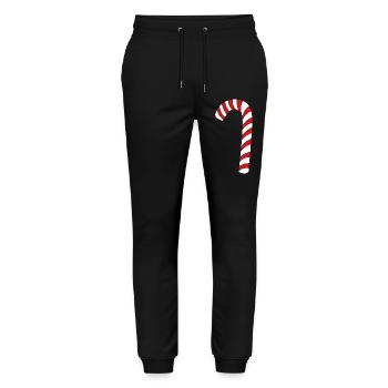 Candy Cane - Stanley/Stella Mover Unisex Organic Jogging Trousers - black - Front - Marisol (170cm) & Nik (191cm)