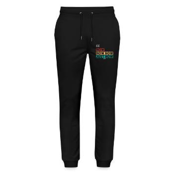 now now - Stanley/Stella Mover Unisex Organic Jogging Trousers - black - Front - Marisol (170cm) & Nik (191cm)