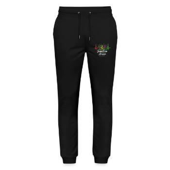 Confettis dans le cœur - Carnaval dans le sang - Cologne - Pantalon de jogging bio MOVER Stanley/Stella unisexe - noir - Devant - Marisol (170cm) & Nik (191cm)