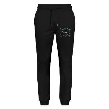 Pool Party - Stanley/Stella Unisex Bio Jogginghose Mover  - Schwarz - Vorne - Marisol (170cm) & Nik (191cm)