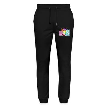 Pole Dance Splash Neon Farben - Stanley/Stella Unisex Bio Jogginghose Mover  - Schwarz - Vorne - Marisol (170cm) & Nik (191cm)